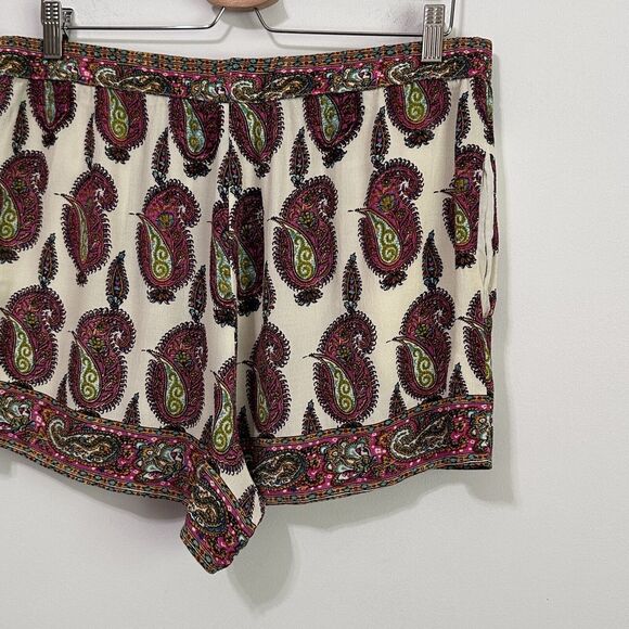 Anthropologie Shorts L ett:twa Floral Paisley Pull On Summer Boho Trendy Party - Picture 6 of 10